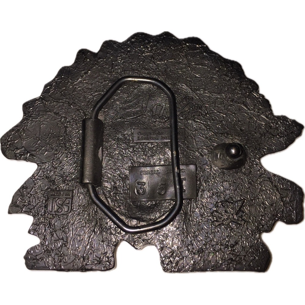Vintage Native American Style Feather Headdress Belt Buckle 70's 351 - Picture 2 of 3
